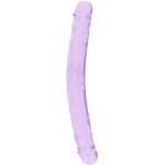RealRock Gelové dildo Realistic Double Dong 13 průhledné oboustranné dildo 34 x 3,5 cm – Zboží Dáma