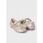 Mayoral balerínky kožené s tylovou mašličkou zlaté – Zboží Dáma