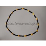 Bizuterka-eshop.cz dřevěné korálky na krk hnědo žluté BZ-6616 – Zboží Dáma