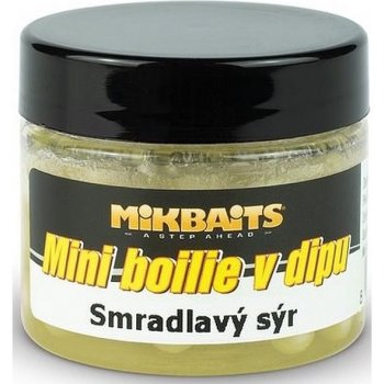 Mikbaits Mini Boilies v Dipu 50ml 6-8mm Smradlavý sýr