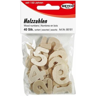 Meyco Číslice z překližky 40ks – Hledejceny.cz