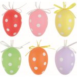 Vajíčka plastová s puntíky na zavěšení 6cm, set 6ks – Hledejceny.cz