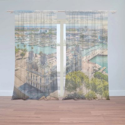 Záclony Barcelona Přístav: 2 ks - 150x250 cm - Sablio – Hledejceny.cz
