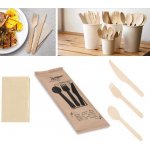 WIMEX Sada dřevěných příborů nůž vidlička ubrousek 400211 – Sleviste.cz