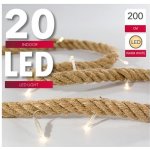 SVENSKA LIVING Vánoční světelný řetěz s časovačem 20 LED přírodní lano 200cm – Zboží Mobilmania