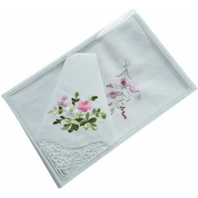 Kapesník s krajkou vzor B, 2ks – Zboží Dáma