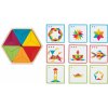 Montessori smyslová pomůcka Montessori Playtive Dřevěné duhové puzzle (hra na třídění)