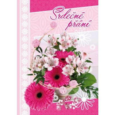 Aria-cards Pohlednice Srdečné přání růžové
