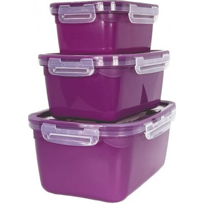 BELLI e FORTI s.r.l. Belli E Forti sada potvravinových dóz FRIGOCLICK PANAMA 3 ks, obdélníkové s víkem, plast BF04663MPB – Sleviste.cz