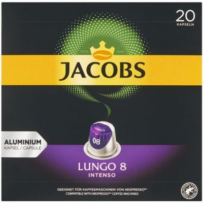 Jacobs Lungo 8 Intenso pražená mletá káva v kapslích 20 ks 104 g – Zboží Mobilmania