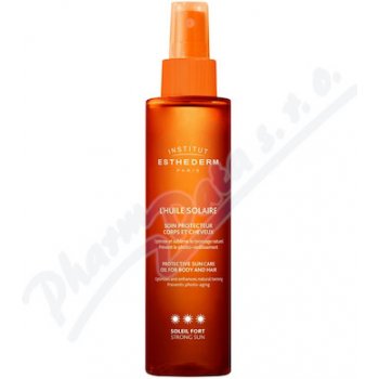 Institut Esthederm Sun Care opalovací olej na tělo a vlasy s vysokou UV ochranou Strong Sun (Age Beautifully) 150 ml