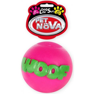 PET NOVA DOG LIFE STYLE Ball WOOF 8 cm růžová