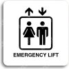 Piktogram ACCEPT Piktogram emergency lift - bílá tabulka - černý tisk bez rámečku