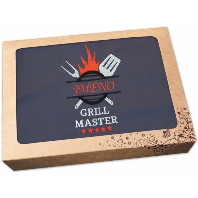 Povlečení Plus Dárková zástěra pro muže 72x100 GRILL MASTER šedá + text na přání – Hledejceny.cz