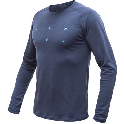 Sensor merino BLEND TYPO pánské triko dl.rukáv deep blue – Zboží Mobilmania
