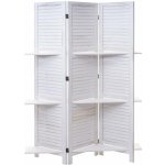 Design-Shop Paraván Shabby vintage s poličkama 170 x 125 cm Bílá / bílá – Zboží Dáma