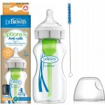 Dr. Brown's kojenecká láhev Options Wide neck anti-Colic skleněná bílá se silikonovým dudlíkem level 1 1 ks 270 ml – Hledejceny.cz