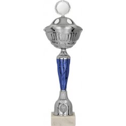 Kovový pohár s poklicí Stříbrno-modrý 23 cm 8 cm