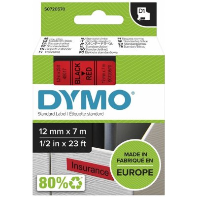 DYMO páska D1 12mm x 7m, černá na červené, 45017, S0720570 – Hledejceny.cz