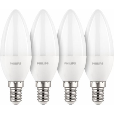 Philips LED Lamp E14 4-pack candle 40W 2700K – Zboží Mobilmania
