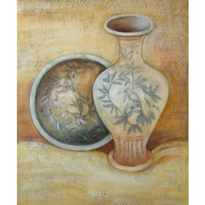 Obraz - Váza a talíř 60 cm x 50 cm – Zboží Mobilmania