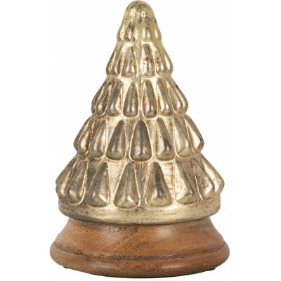 Clayre & Eef Skleněná vánoční dekorace zlatého stromečku - 13*19 cm – Hledejceny.cz