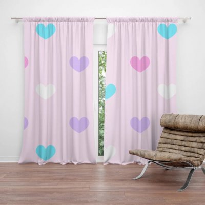 Sablio Závěs Srdce vedle srdce: 2ks 140x250cm – Hledejceny.cz