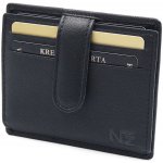 Nivasaža Černé kožené pouzdro na karty Nivasaža praktické N102 – Zboží Mobilmania