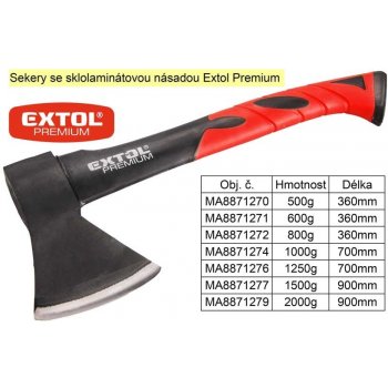 EXTOL PREMIUM sklolaminátová 800g, násada 360mm