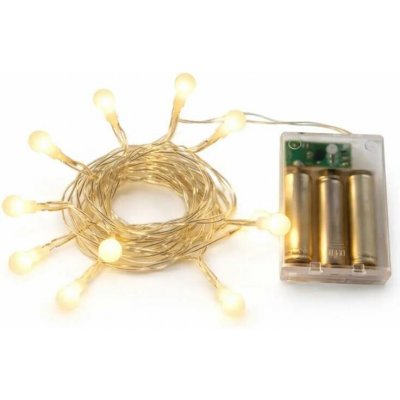 DECOLED LED světýlka na baterie 2,1 m teple bílá, 10 diod, čirý kabel IP20 interiér, 3× AA – Hledejceny.cz