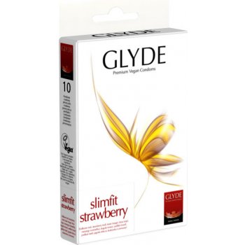Glyde Slimfit Strawberry Premium Vegan Condoms 10 ks
