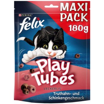 Felix Play Tubes krůtí maso a šunka pamlsky pro kočky 180 g