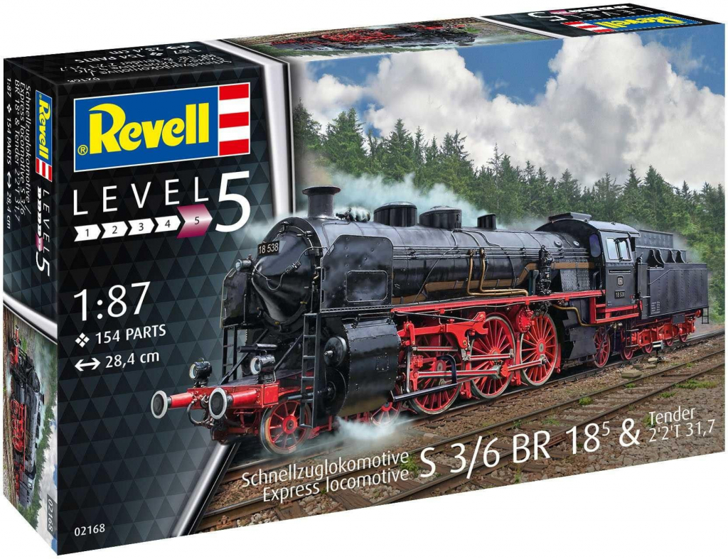 Revell Express locomotive BR 02 & Tender 22T30 Plastic ModelKit lokomotiva 02171 1:87