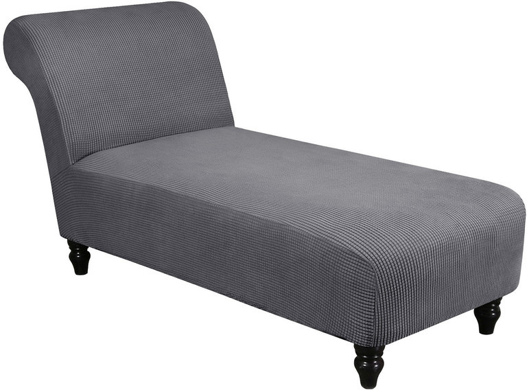 ele ELEOPTION Jacquard Armless Lounge Chaise Slipcover Stretch Šedá