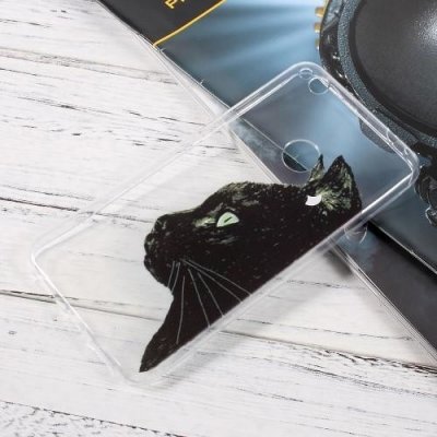 Pouzdro Emotive tenké gelové Huawei P9 Lite 2017 - černé kočka – Zboží Mobilmania