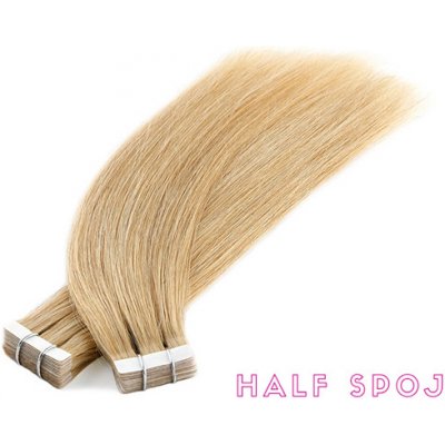 Vlasové PU pásky HALF poloviční tape in na prodlužování vlasů 50cm 24 platinová extra – Zboží Mobilmania