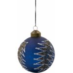 House Doctor Skleněná vánoční ozdoba Pine Blue 8 cm modrá barva – Zbozi.Blesk.cz