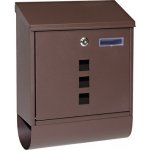 Poštovní schránka BK.203.HM ocelová s okénky, 305 x 390 x 115 mm, hnědá matná – Hledejceny.cz