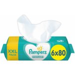 Pampers Sensitive Dětské vlhčené ubrousky 6 x 80 ks – Zboží Dáma