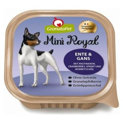 GranataPet Mini Royal Adult Dog kachní a husí a pastinák brusinky špenát a borákový olej 150 g – Sleviste.cz