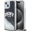 Pouzdro a kryt na mobilní telefon Apple DKNY Liquid Glitter Arch Logo iPhone 15 černý