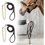 Kentucky Vodítko kožené s řetízkem černá – Zboží Mobilmania