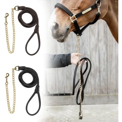 Kentucky Vodítko kožené s řetízkem černá – Zboží Mobilmania