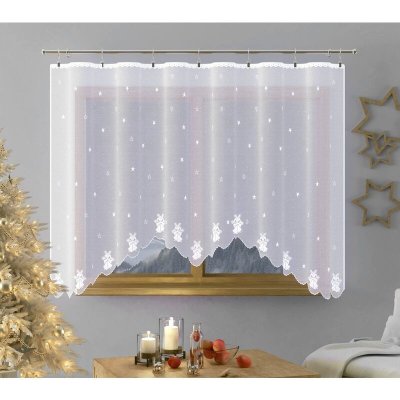 Hotová záclona žakárová, NOVÉ Zvonky, bílá 300 x 150 cm – Zboží Mobilmania