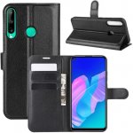 Litchi PU kožené peněženkové pouzdro na mobil Huawei P40 Lite E - černé – Zboží Živě