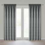 EUROFIRANY ZATEMŇOVACÍ ZÁVĚS NA PÁSCE NESKA 140X270 CM ŠEDÁ – Zboží Dáma