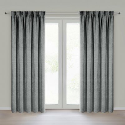 EUROFIRANY ZATEMŇOVACÍ ZÁVĚS NA PÁSCE NESKA 140X270 CM ŠEDÁ – Zboží Dáma