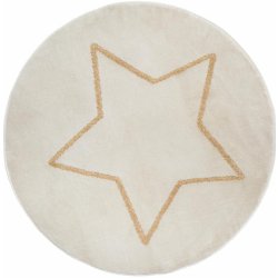 Atmosphera for Kids Dětský koberec se zlatou hvězdou bílý