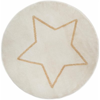Atmosphera for Kids Dětský koberec se zlatou hvězdou bílý