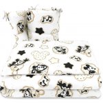 Baby Nellys Mantinel s povlečením 3-dílná sada Myška Retro bílá s potiskem 135 x 100 cm – Hledejceny.cz